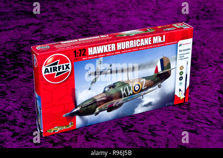 Modèle d'un kit Airfix Hawker Hurricane MK 1 avion de chasse Banque D'Images