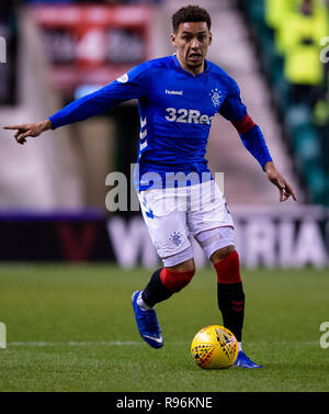 Edinburgh, Ecosse, Royaume-Uni. 19 Décembre, 2018. Football - Scottish Premiereship - Hibernian v Rangers, Edinburgh, Midlothian, UK. 19/12/2018. Pic montre : Ranger, James arrière droit sur la balle, Tavernier, comme l'hôte de Hibs Rangers à Easter Road Stadium, Edinburgh Crédit : Alamy/Ian Jacobs Crédit : Ian Jacobs/Alamy Live News Banque D'Images