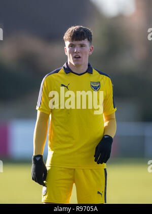 Abingdon, Oxfordshire, UK. 18Th Oct 2018. James Owen d'Oxford United U18 au cours de l'EFL Youth Alliance de moins de 18 ans Sud Ouest match de championnat entre Oxford United U18 et U18 de Bournemouth à Abingdon United, Northcourt Road, l'Angleterre le 20 décembre 2018. Photo par Andy Rowland. Crédit : Andrew Rowland/Alamy Live News Banque D'Images