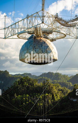 Antenne parabolique en grand observatoire national d'Arecibo Banque D'Images