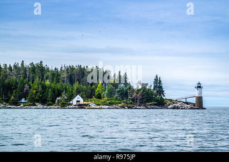 Un point bien connu en lumière Robinson l'Acadia National Park, Maine Banque D'Images