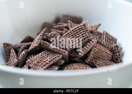 Close up of Coco Shreddies dans un bol Banque D'Images