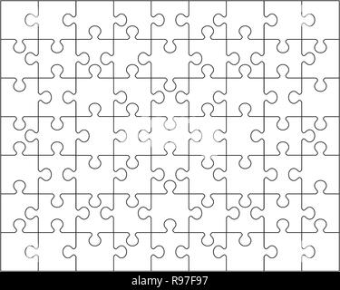 Vector illustration of white puzzle, pièces séparées Banque D'Images