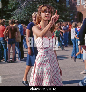 Nastassja Kinski, deutsche Schauspielerin, bei den Dreharbeiten zu "Tatort', 'épisode' Reifezeugnis, Deutschland 1970 er Jahre. L'actrice allemande Nastassja Kinski, l'Allemagne des années 1970. Banque D'Images