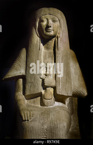 Siège de mérite : Nouvel Empire, 18e dynastie, 1319-1307 av. J.-C. L'Égypte, Horemheb égyptien. ( Mérite Ptah ('bien-aimé du dieu Ptah') a été l'un des médecin dans l'Egypte ancienne. Elle est connue pour être la première femme connue par son nom dans l'histoire de la médecine, et peut-être la première femme nommée dans toutes les sciences ainsi ) Banque D'Images