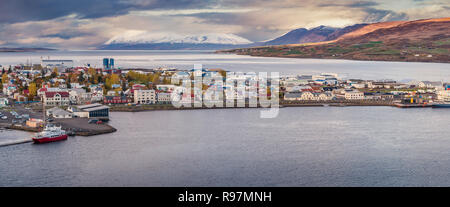 À l'automne d'Akureyri, Islande du Nord Banque D'Images