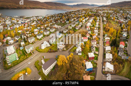 À l'automne d'Akureyri, Islande du Nord Banque D'Images