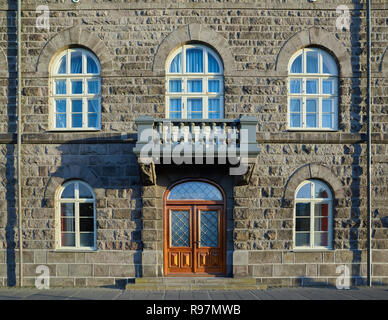 Bâtiment du Parlement, l'Althing, Reykjavik, Islande Banque D'Images