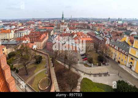 Vue de dessus de la vieille ville de Poznan, Pologne Banque D'Images