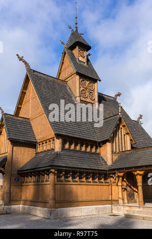 Wang temple norvégien à Karpacz, Pologne. Il a été construit au xiie siècle en Norvège Banque D'Images