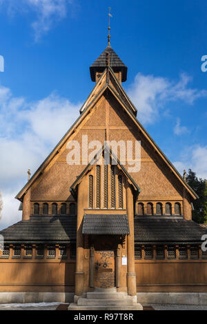 Wang temple norvégien à Karpacz, Pologne. Il a été construit au xiie siècle en Norvège Banque D'Images