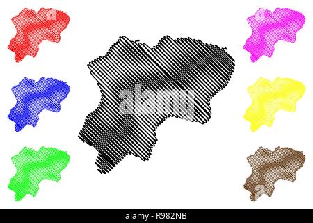 Artvin (Provinces de la République de Turquie) map vector illustration, croquis gribouillis d'Artvin carte sg Illustration de Vecteur