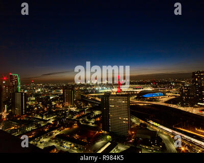 London city skyline at night Banque D'Images