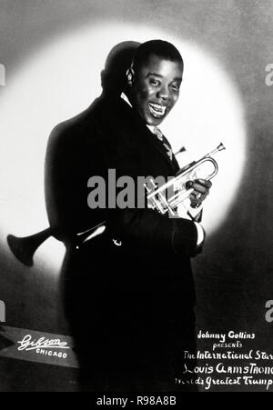 Louis Armstrong, trompetista y cantante estadounidense de jazz.