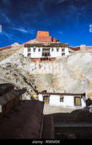 Gyantse, Préfecture de Shigatsé, dans la région autonome du Tibet, Chine : l'intérieur de bâtiments et murs de la monastère Palcho ou monastère Pelkor Chode surtout bui Banque D'Images