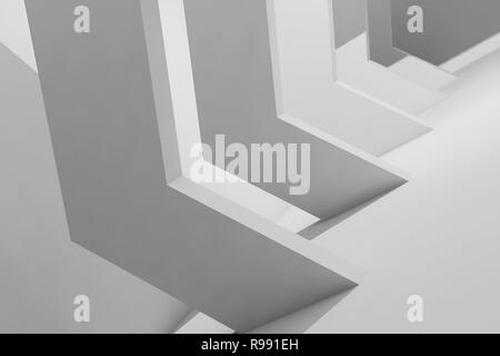 Résumé Contexte L'intérieur blanc. Illustration 3D render Banque D'Images