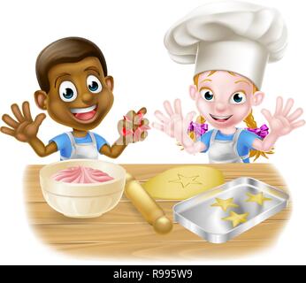 Caricature de cuisson Boulangerie Enfant Illustration de Vecteur