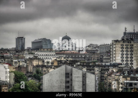 La ville de Belgrade sur un jour nuageux Banque D'Images