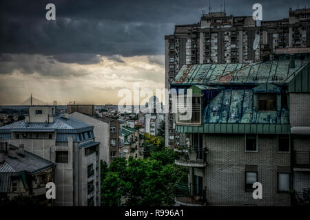 La ville de Belgrade sur un jour nuageux Banque D'Images