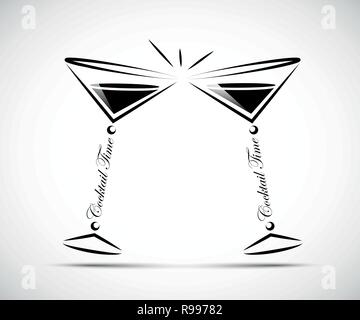 Le grillage avec les cocktails aussi icône ligne vector illustration EPS10 Illustration de Vecteur