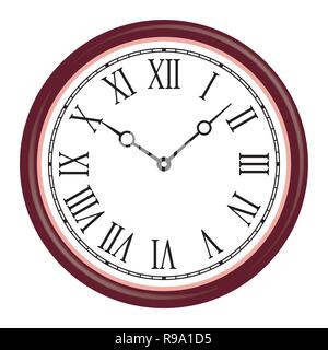 Horloge murale. Vintage style. Effet 3D vector Illustration de Vecteur