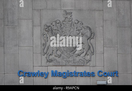 Gatwick, Londres, Royaume-Uni, 22 Décembre, 2018.Crawley Magistrates Court, le matin du 22 décembre 2018, à la suite de l'aéroport de Gatwick, l'attaque de drone Crédit : arrestations Andy Stehrenberger/Alamy Live News Banque D'Images