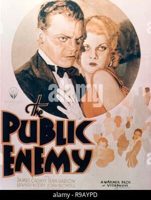 Titre original : THE PUBLIC ENEMY. Titre en anglais : L'ennemi public. Année : 1931. Réalisateur : William A. WELLMAN. Stars : James Cagney, JEAN HARLOW. Credit : Warner Brothers / Album Banque D'Images