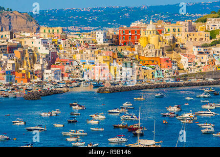 Procida, Italy-August 18, 2016 : Porto Corricella île de Procida, Italie Banque D'Images