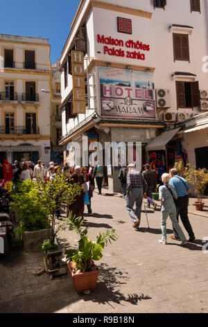 Maroc, Tanger, Medina, Rue comme Siagnhin, maison, d'hôtes, Palais Zahla hotel Banque D'Images