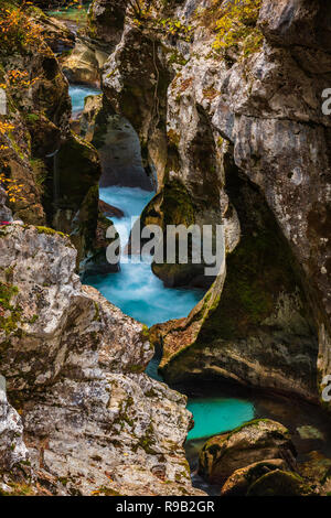 La Gorge de la rivière Soca Velika Korita Banque D'Images