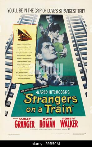 Titre original : STRANGERS ON A TRAIN. Titre en anglais : ÉTRANGERS SUR UN TRAIN. Année : 1951. Réalisateur : Alfred Hitchcock. Credit : Warner Brothers / Album Banque D'Images