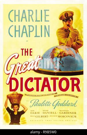 Titre original : Le Grand Dictateur. Titre en anglais : Le Grand Dictateur. Année : 1940. Directeur : CHARLIE CHAPLIN. Stars : Charlie Chaplin. Credit : United Artists / Album Banque D'Images