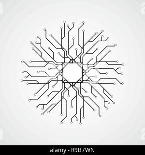 Icône de l'unité centrale modèle plat. Vector illustration. L'icône de carte à puce. Symbole du microprocesseur Illustration de Vecteur