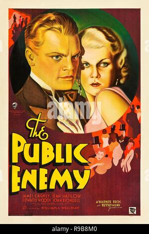 Titre original : THE PUBLIC ENEMY. Titre en anglais : L'ennemi public. Année : 1931. Réalisateur : William A. WELLMAN. Stars : James Cagney, JEAN HARLOW. Credit : Warner Brothers / Album Banque D'Images