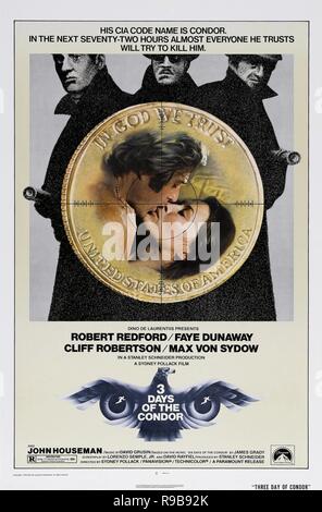 Titre original : TROIS JOURS DU CONDOR. Titre en anglais : TROIS JOURS DU CONDOR. Année : 1975. Réalisateur : Sydney Pollack. Credit : PARAMOUNT PICTURES / Album Banque D'Images