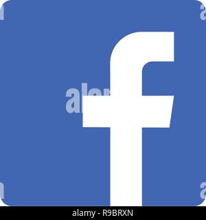 TERNOPIL, UKRAINE - le 24 novembre 2018 : Facebook logo Vector illustration icône Facebook Illustration de Vecteur