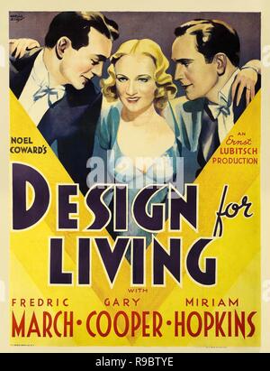 Titre original : DESIGN FOR LIVING. Titre en anglais : DESIGN FOR LIVING. Année : 1933. Directeur : Ernst Lubitsch. Credit : PARAMOUNT PICTURES / Album Banque D'Images