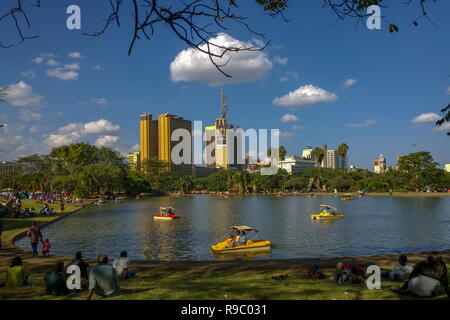 Nairobi Ville vue de Uhuru Park, Nairobi, Kenya Banque D'Images