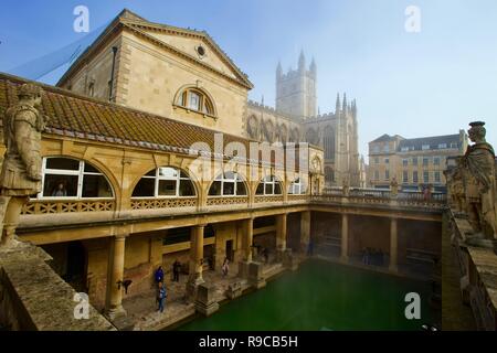 Bains romains, baignoire,Somerset, Angleterre Banque D'Images