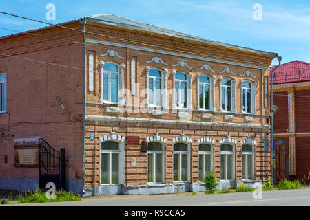 Mariinsk, bâtiment de l'ancienne maison d'impression d'Preisman marchand, Kemerovo Region Banque D'Images