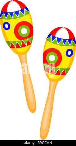 Cartoon couleur maracas Illustration de Vecteur