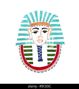 Dessin de masque historique du pharaon Toutankhamon Illustration de Vecteur