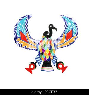 Marqueur de dessin croquis d'oiseaux faucon égyptien Illustration de Vecteur