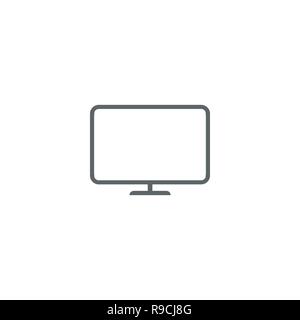 L'icône de la ligne du moniteur vector isolé sur fond blanc Illustration de Vecteur