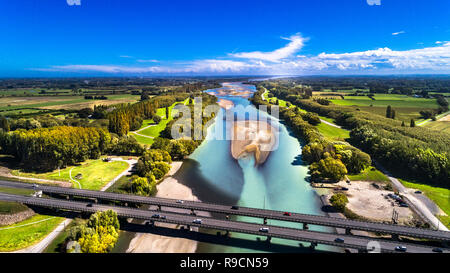 Rivière Waimakariri Nouvelle-zélande Banque D'Images