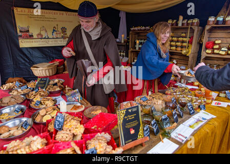 Marché de Noël médiéval à Provins, Paris, France Banque D'Images