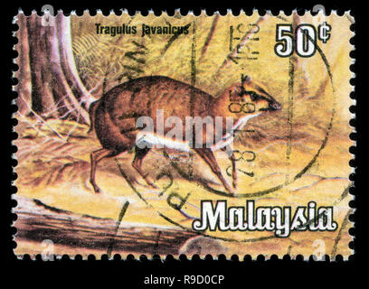 Timbre-poste de la Malaisie dans la série animaux en 1979 Banque D'Images