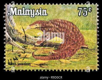 Timbre-poste de la Malaisie dans la série animaux en 1979 Banque D'Images