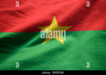 Gros plan du talon et le Burkina Faso, Burkina Faso Drapeau Flag Blowing in Wind Banque D'Images