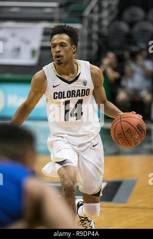 Honolulu, Hawaii, USA. 22 décembre 2018 - Au cours de l'action entre la rue de l'Indiana et le Colorado Buffaloes platanes au Diamond Head 2018 Classic à Stan Sheriff Center à Honolulu, HI Glenn Yoza/ crédit CSM : Cal Sport Media/Alamy Live News Banque D'Images